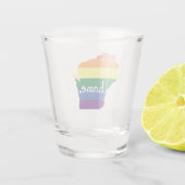 Wisconsin-Gay Pride| Karte der Zuhause Schnapsglas (Rückseite)