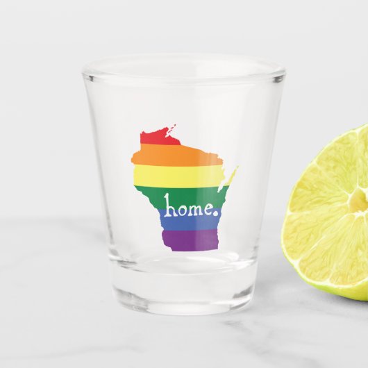 Wisconsin-Gay Pride| Karte der Zuhause Schnapsglas (Vorderseite)