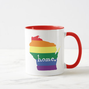 Wisconsin-Gay Pride Karte der Zuhause Tasse