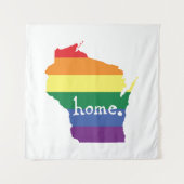Wisconsin-Gay Pride| Karte der Zuhause Wandteppich (Vorderseite)