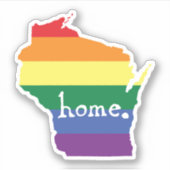 Wisconsin Gay Pride | Karte des Zuhause Aufkleber (Vorderseite)