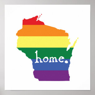 Wisconsin Gay Pride Karte des Zuhause Poster