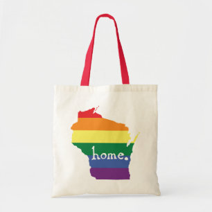 Wisconsin Gay Pride Karte des Zuhause Tragetasche