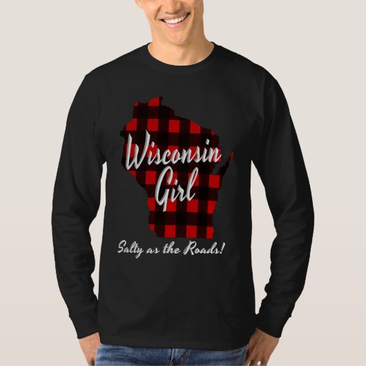 Wisconsin Girl SALTY AS THE ROADS Hunter Plaid Buf T-Shirt (Vorderseite)