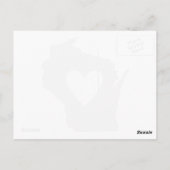 Wisconsin Grau Staat Map Form mit Herz Cutout Postkarte (Rückseite)