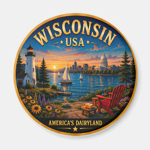 Wisconsin Great Lakes-Abenteuer 🟡 Magnet