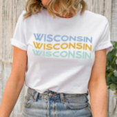 Wisconsin Groovy Wavy Text Shirt