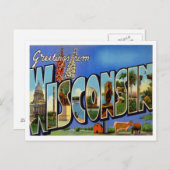 Wisconsin-Grüße von US-Staaten Postkarte (Vorne/Hinten)