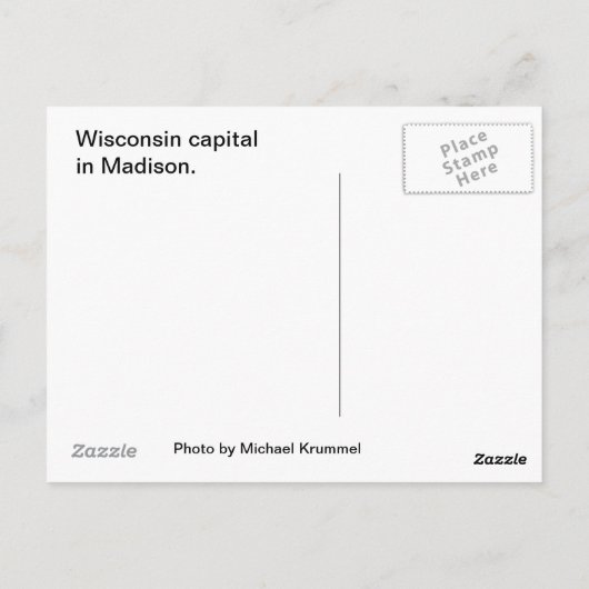 Wisconsin-Hauptstadt Postkarte (Rückseite)