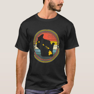 Wisconsin Hawaii Roots Origin Staat Map Retro T-Shirt