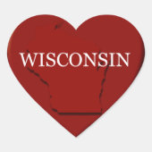 Wisconsin Heart Map Design Sticker (Vorderseite)