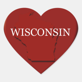 Wisconsin Heart Map Design Sticker