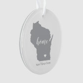 Wisconsin Heimat Personalisiertes Ornament (Vorderseite)