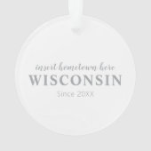 Wisconsin Heimat Personalisiertes Ornament (Rückseite)