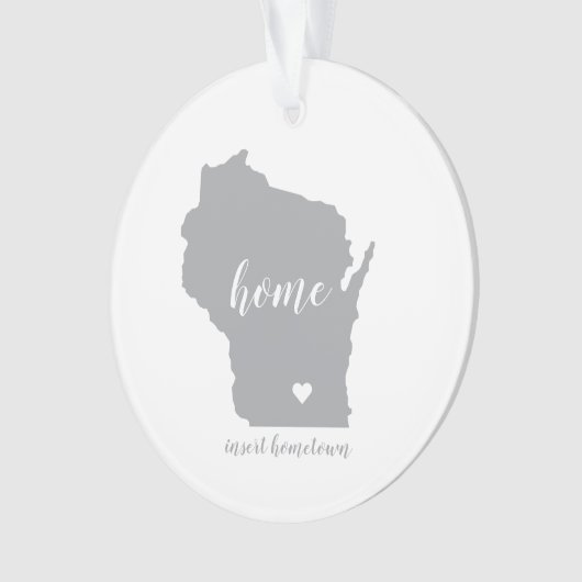 Wisconsin Heimat Personalisiertes Ornament (Vorderseite)