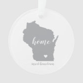Wisconsin Heimat Personalisiertes Ornament (Vorderseite)