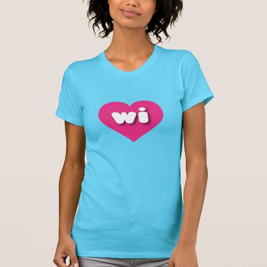 Wisconsin - heißen rosa Herz - I Liebe wi T-Shirt (Vorderseite)