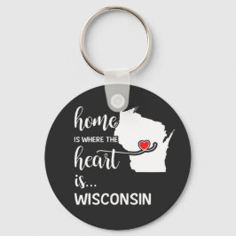 Wisconsin home is where the heart is schlüsselanhänger