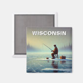 Wisconsin Ice Fishing Magnet (Vorderseite/Rückseite)