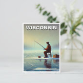 Wisconsin Ice Fishing Postkarte (Stehend Vorderseite)