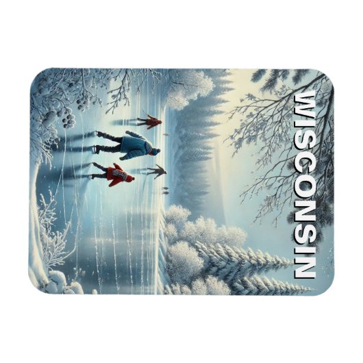 Wisconsin Ice Skaten Magnet (Horizontal)