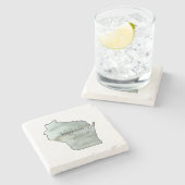 Wisconsin Illustration Painting Keramik Steinuntersetzer (Seitenansicht)