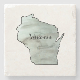 Wisconsin Illustration Painting Keramik Steinuntersetzer