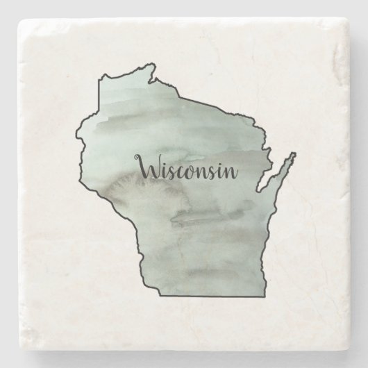 Wisconsin Illustration Painting Keramik Steinuntersetzer (Vorderseite)
