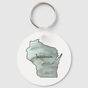 Wisconsin Illustration Painting Kontur Schlüsselanhänger