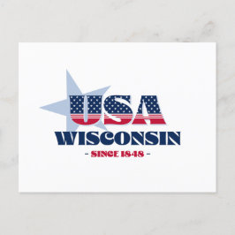 Wisconsin in der roten, weißen und blauen Postkart Postkarte