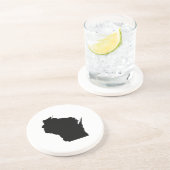 Wisconsin in Schwarz Sandstein Untersetzer (Seite)