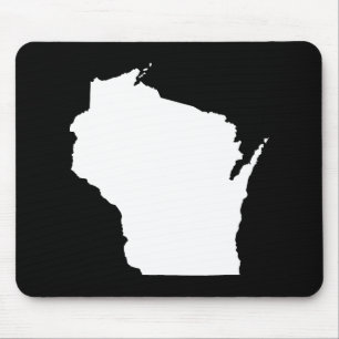 Wisconsin in Weiß Mousepad