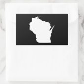 Wisconsin in Weiß Rechteckiger Aufkleber (Tasche)