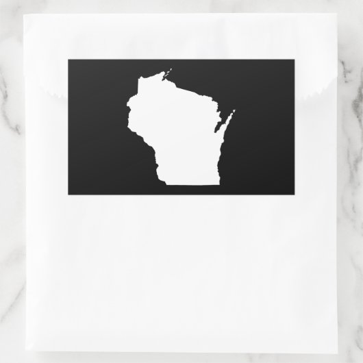 Wisconsin in Weiß Rechteckiger Aufkleber (Tasche)