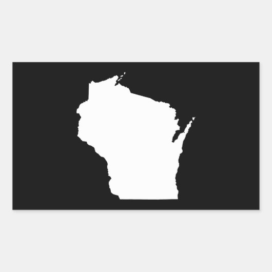 Wisconsin in Weiß Rechteckiger Aufkleber (Vorderseite)
