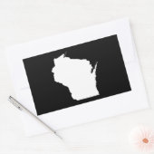 Wisconsin in Weiß Rechteckiger Aufkleber (Umschlag)
