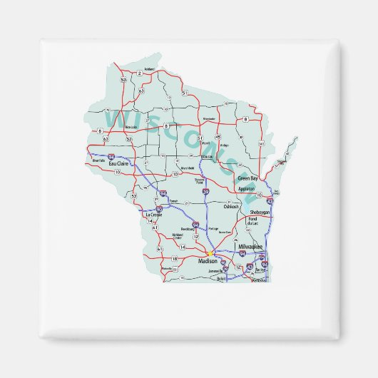 Wisconsin Interstate Map Magnet (Vorne)