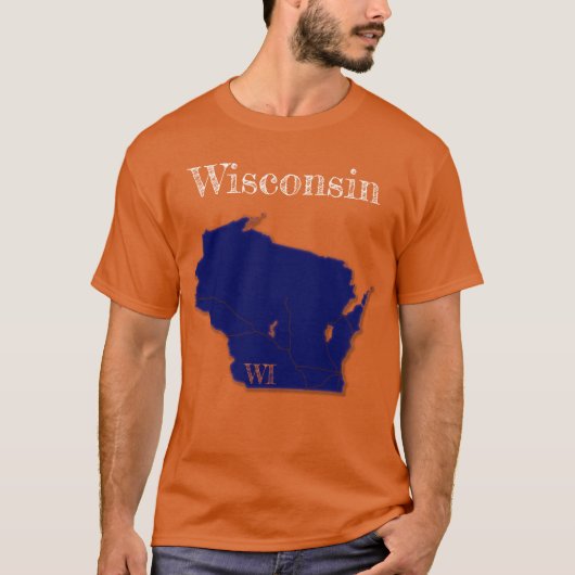 Wisconsin Interstates [Navy Blue Design] T-Shirt (Vorderseite)