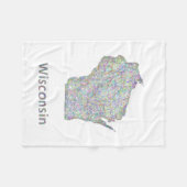Wisconsin-Karte Fleecedecke (Vorderseite (Horizontal))