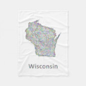 Wisconsin-Karte Fleecedecke (Vorderseite)