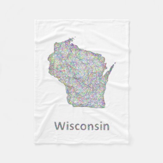 Wisconsin-Karte Fleecedecke (Vorderseite)