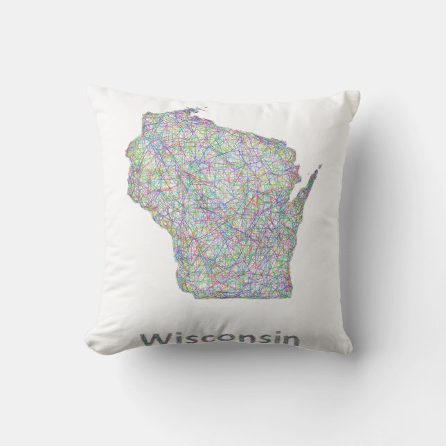 Wisconsin-Karte Kissen (Vorderseite)