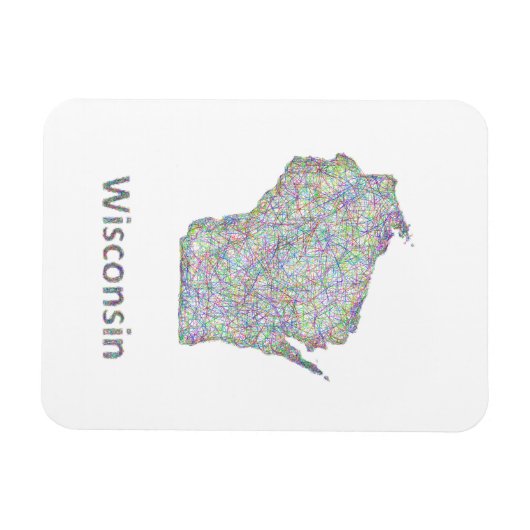 Wisconsin-Karte Magnet (Horizontal)