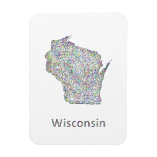 Wisconsin-Karte Magnet (Vertikal)