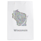 Wisconsin-Karte Mittlere Geschenktüte (Vorderseite)