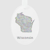 Wisconsin-Karte Ornament (Vorderseite)