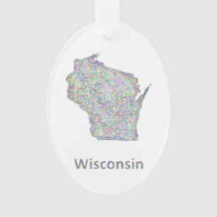 Wisconsin-Karte Ornament