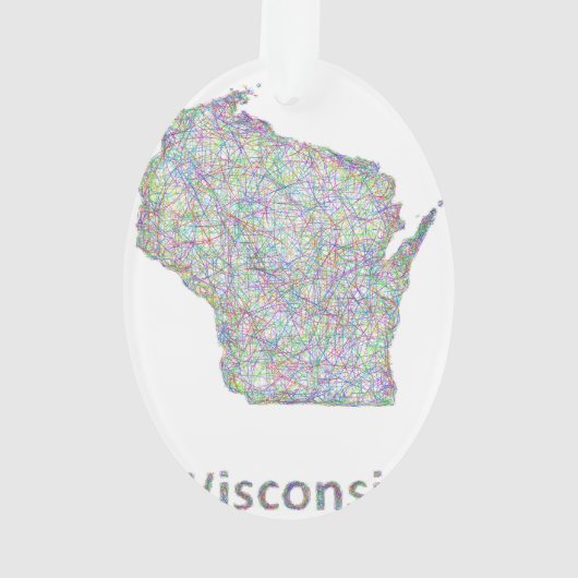 Wisconsin-Karte Ornament (Rückseite)