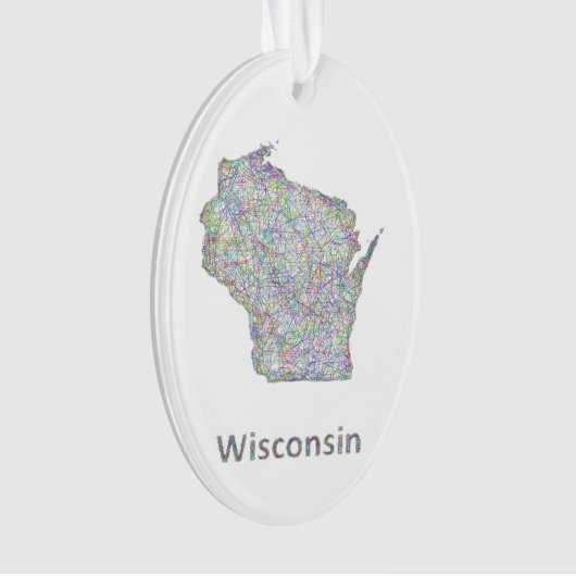 Wisconsin-Karte Ornament (Vorderseite)