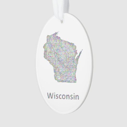 Wisconsin-Karte Ornament (Vorderseite)